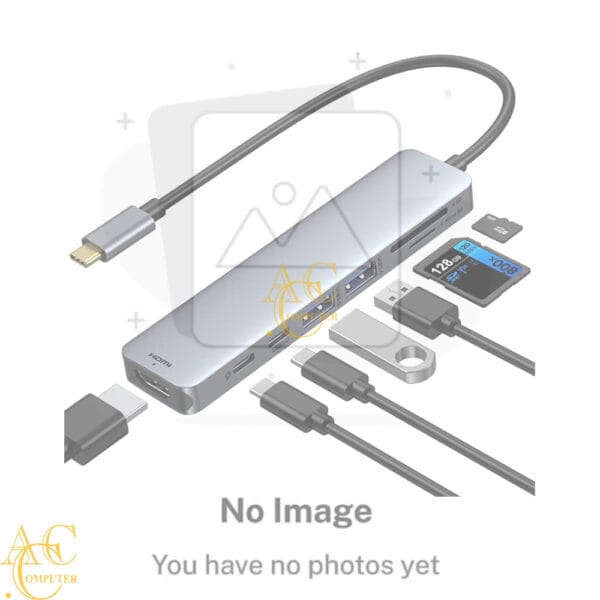 Cáp chuyển Type C ra HDTV( 7 trong 1)(HDTV (HDMI)+3 USB +TF+SD+ TYPE C (PD)