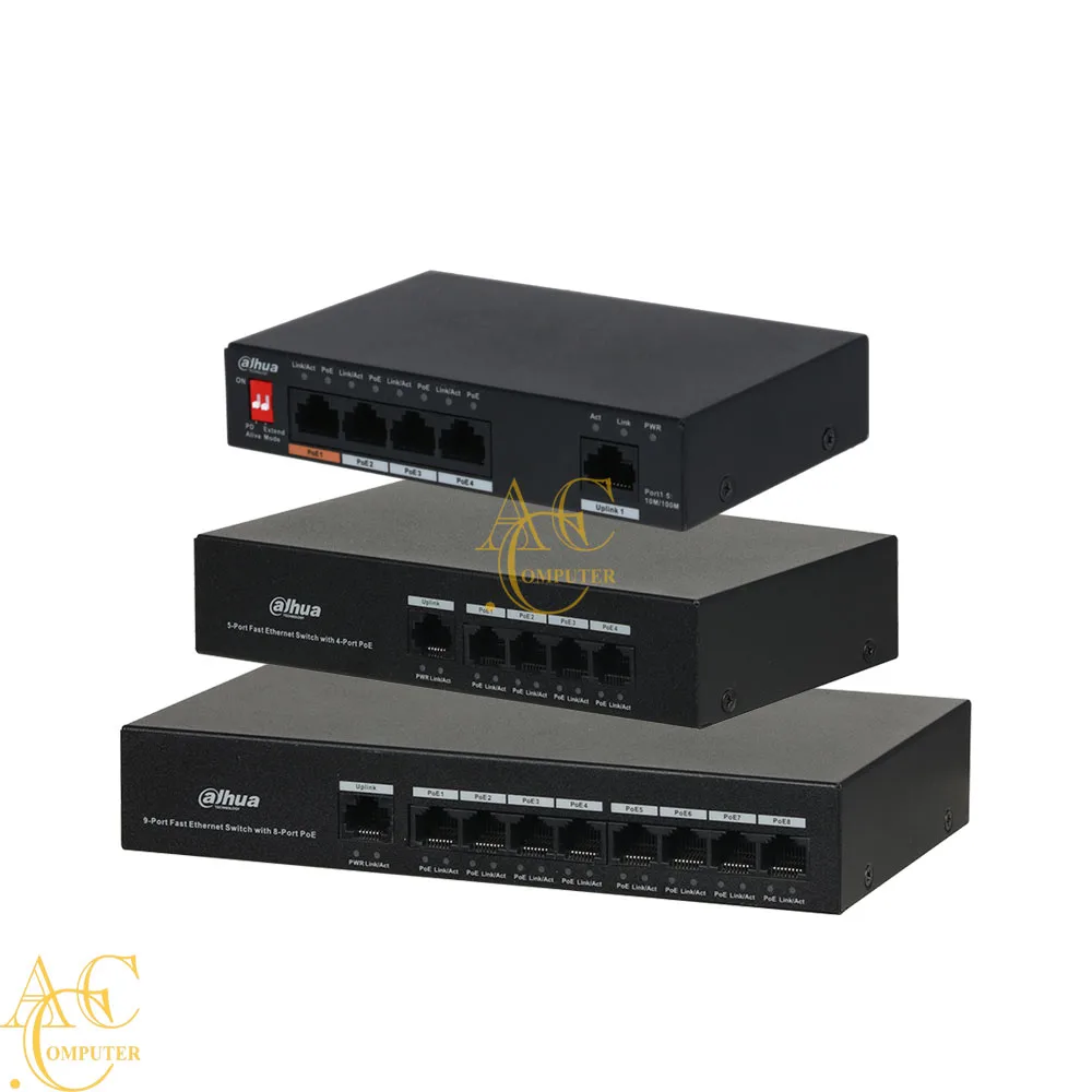 Switch POE 8 Port Dahua DH-PFS3010-8ET-65 (DSS)