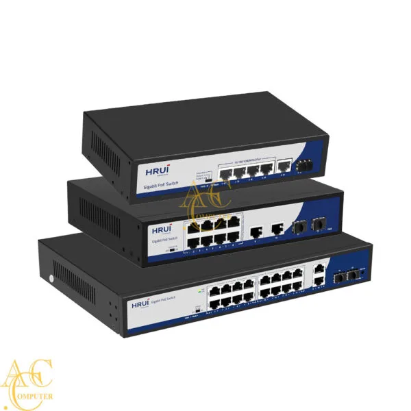 Switch POE 16 Port Hrui HR902-AF-162G-300 (hộp vàng)